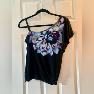 Vintage Y2K IZ BYER One Shoulder Asymmetrical Top